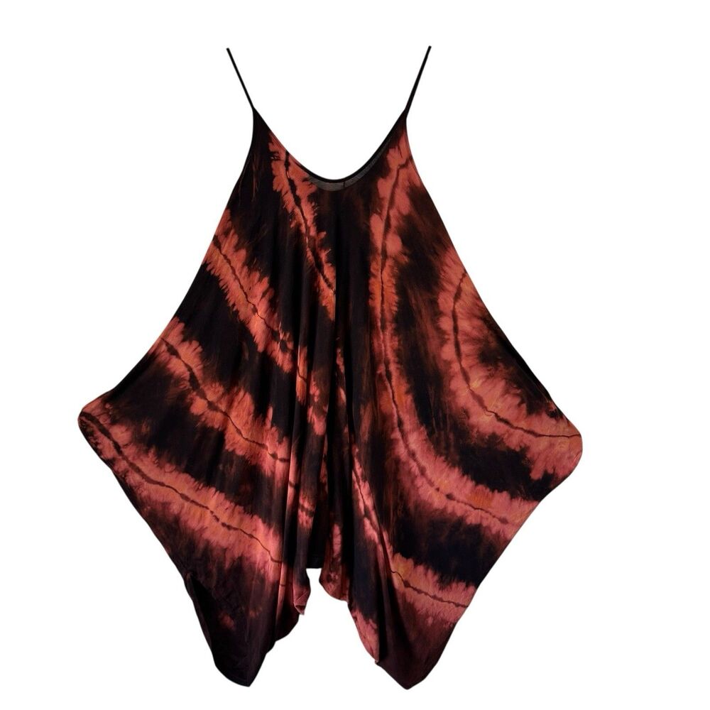Razmata’zz Made USA Tie Dye Jumper Small Drop Crotch Pockets Festival Boho EUC